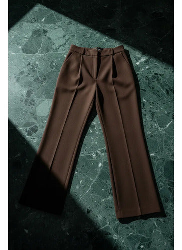 Calça Pantalona Alfaiataria Feminina Cintura Alta Social