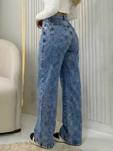 Calça Jeans Wide Leg Feminina Cintura Alta Pantalona