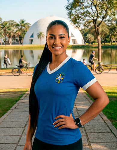 Camiseta Baby Look Blusa Feminina Manga Curta Brasil Seleção