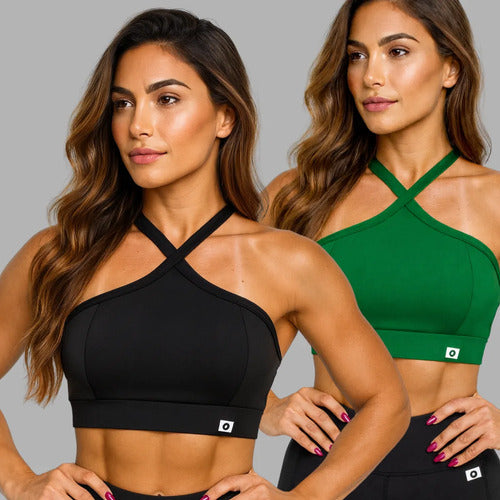 Kit 02 Top Cropped Feminino Alça Cruzada Zero Transparência