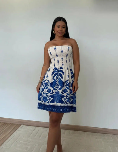 Vestido Curto Tomara Que Caia Feminino Verão Praia Floral