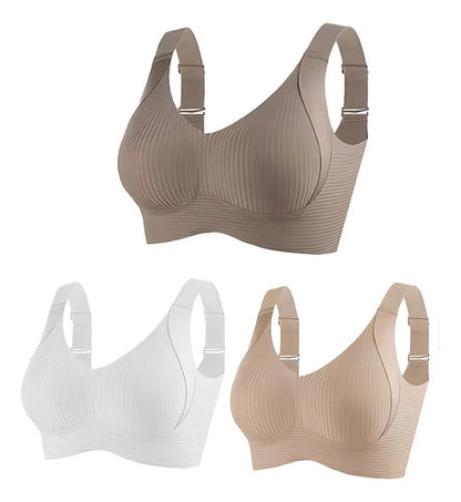 Sutiã Top Feminino Sem Costura Com Alças Reguláveis Kit 3