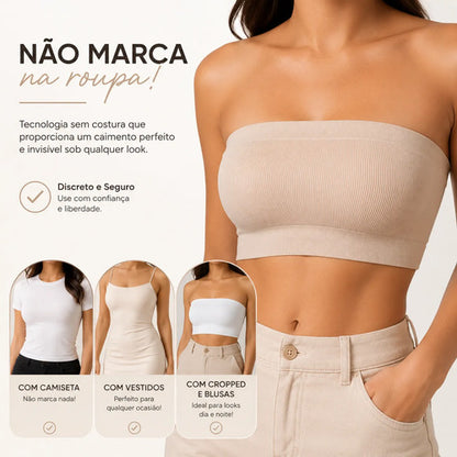 Kit 3 Sutiã Premium Tomara Que Caia Sem Costura Top Faixa