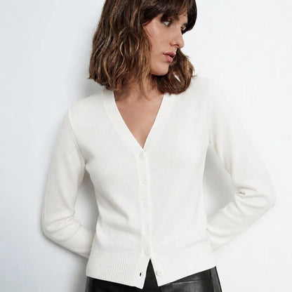 Blusa Cardigan Tricot Casaquinho Modal Com Botões Feminina