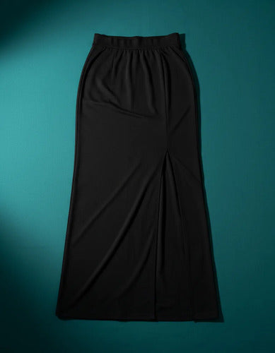 Saia Midi De Cintura Alta Longa Com Fenda Lateral Sensual