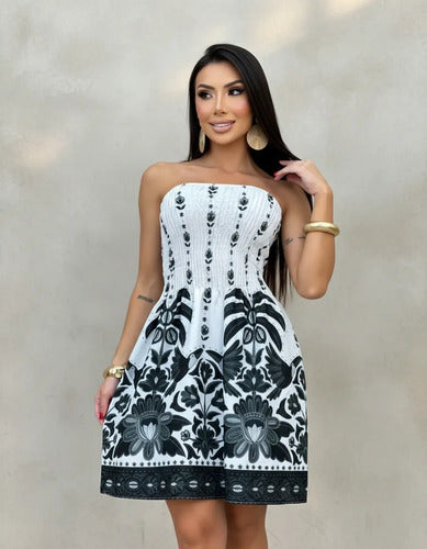 Vestido Curto Tomara Que Caia Feminino Verão Praia Floral