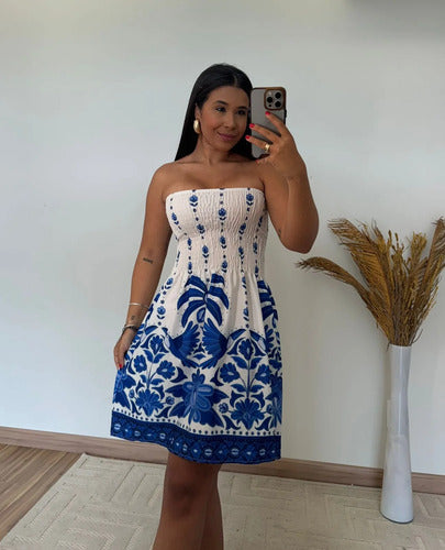 Vestido Curto Tomara Que Caia Feminino Verão Praia Floral