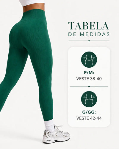 Calça Legging Canelada Feminina Academia Sem Costura Fitness