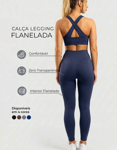 Calça Legging Flanelada Térmica Peluciada Inverno Forrada