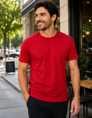 Camiseta Básica Masculina Algodão Slim Blusa Premium Lisa