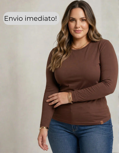 Blusa Térmica Segunda Pele Feminina Flanelada Plus Size Frio