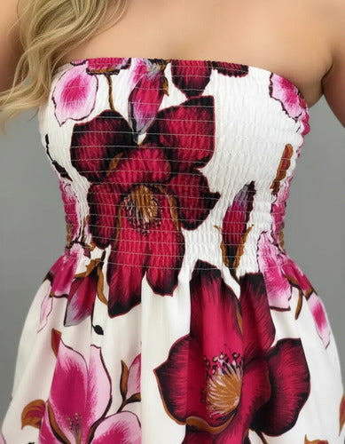 Vestido Curto Tomara Que Caia Feminino Verão Praia Floral