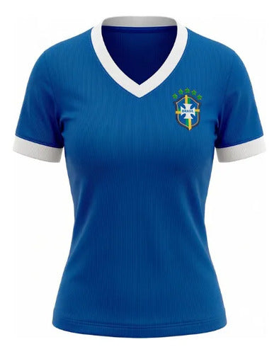 Camiseta Baby Look Blusa Feminina Manga Curta Brasil Seleção