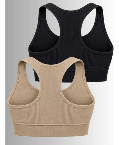 Kit 2 Top Esportivo Feminino Zíper Frontal Com Bojo Academia
