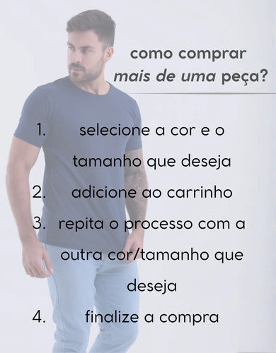 Camiseta Básica Masculina Algodão Slim Blusa Premium Lisa