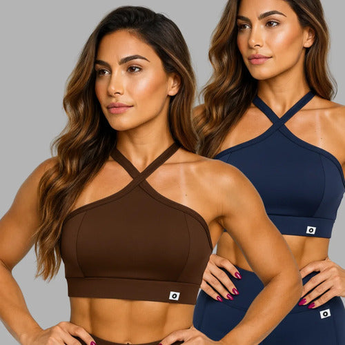 Kit 02 Top Cropped Feminino Alça Cruzada Zero Transparência