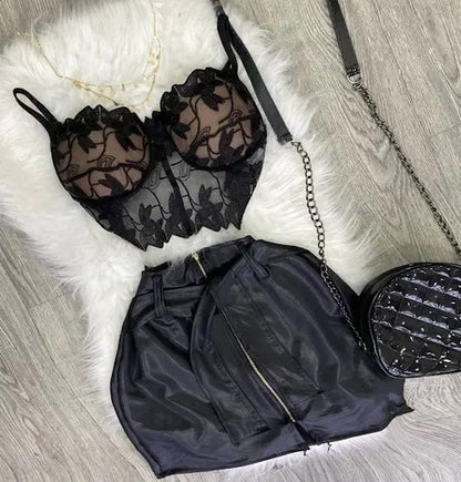 Cropped De Renda Meia Taça Alça Rendada Eleva Seio Plus Size