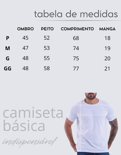 Camiseta Básica Masculina Algodão Slim Blusa Premium Lisa