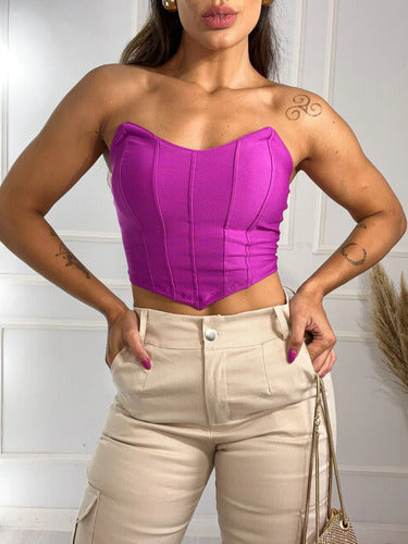 Cropped Top Corset Corselet Morcego Suplex Bojo Tomara Caia
