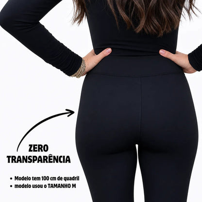 Calça Flare Flanelada Suplex Térmica Cintura Alta Grossa