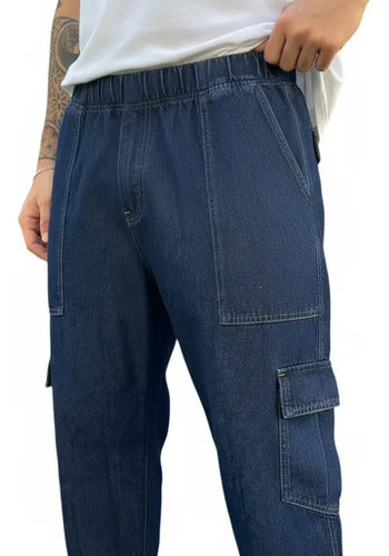 Calça Cargo Masculina Feminina Skate Larga Cordão Elástico