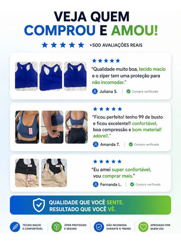 Kit 2 Top Esportivo Feminino Zíper Frontal Com Bojo Academia