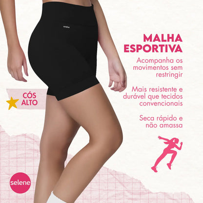 Short Feminino de Poliamida Selene Zero Transparência