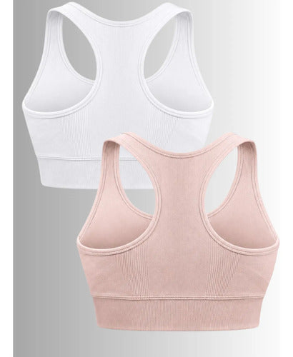 Kit 2 Top Esportivo Feminino Zíper Frontal Com Bojo Academia