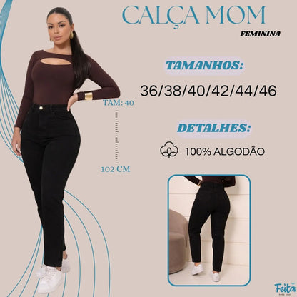 Calça Jeans Mom Feminina Cintura Alta Conforto E Estilo