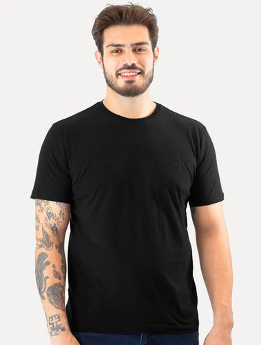 Kit Camisetas Guess Masculina Bordado Peito Preta/branca