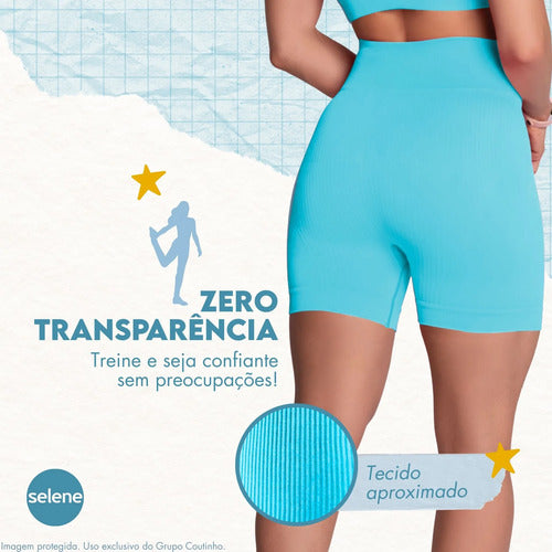 Short Academia Feminino Poliamida Selene Zero Transparência