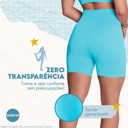 Short Academia Feminino Poliamida Selene Zero Transparência