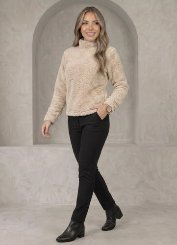 Blusa Feminina Cacharrel Casaco Teddy Gola Alta Inverno