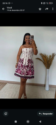 Vestido Curto Tomara Que Caia Feminino Verão Praia Floral