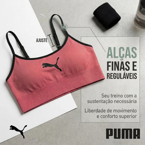 Top Puma Com Bojo E Regulador Sem Costura Poliamida
