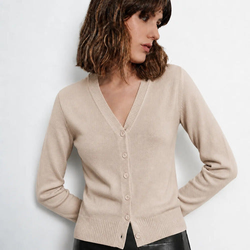 Blusa Cardigan Tricot Casaquinho Modal Com Botões Feminina