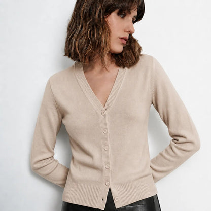 Blusa Cardigan Tricot Casaquinho Modal Com Botões Feminina