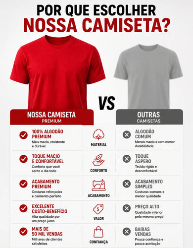 Camiseta Básica Masculina Algodão Slim Blusa Premium Lisa