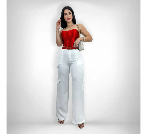 Cropped Corset Feminino Bico Acetinado Luxo Amarração Top