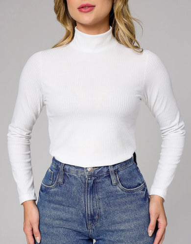 Blusa Cacharrel Segunda Pele Gola Alta Confortável Casual