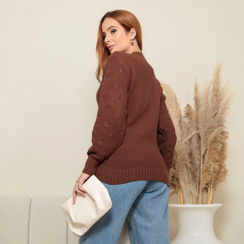 Blusa De Frio Tricot Feminina Suéter Lã Casaco Inverno Tricô