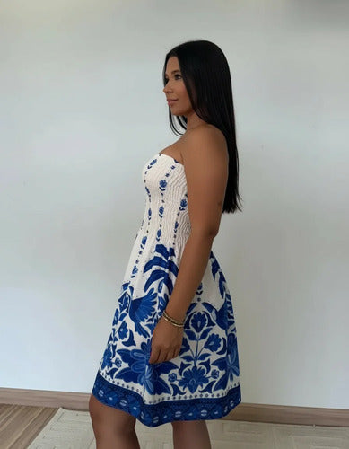 Vestido Curto Tomara Que Caia Feminino Verão Praia Floral