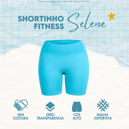 Short Academia Feminino Poliamida Selene Zero Transparência