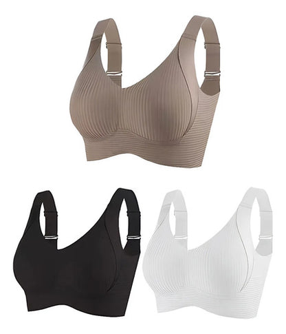 Sutiã Top Feminino Sem Costura Com Alças Reguláveis Kit 3