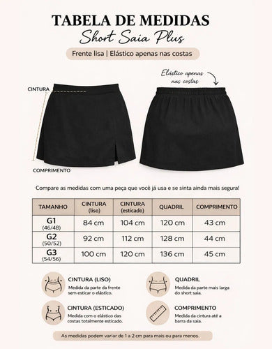 Short Saia Alfaiataria Plus Size Feminino Fenda Inverno