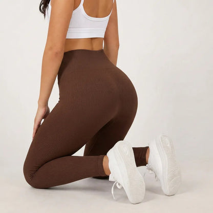 Calça Legging Canelada Feminina Academia Sem Costura Fitness