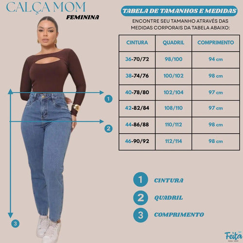 Calça Jeans Mom Feminina Cintura Alta Conforto E Estilo