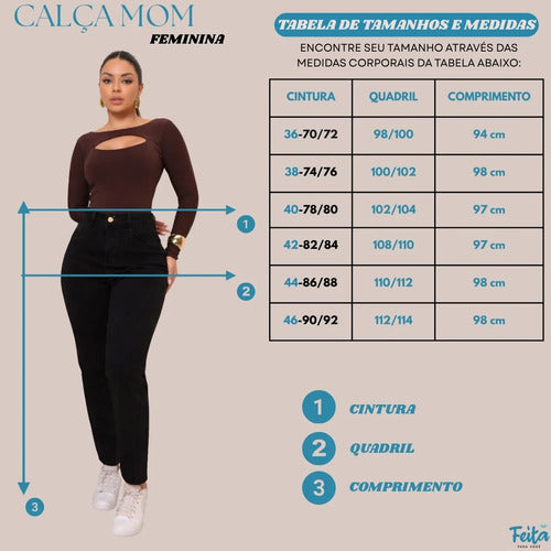 Calça Jeans Mom Feminina Cintura Alta Conforto E Estilo