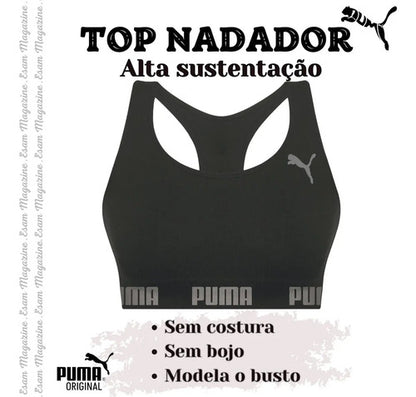 Top Puma Academia Fitness Original Nadador Alta Sustentação