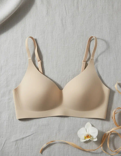 Sutiã Top Feminino Liso Básico Sem Costura Bojo Removível